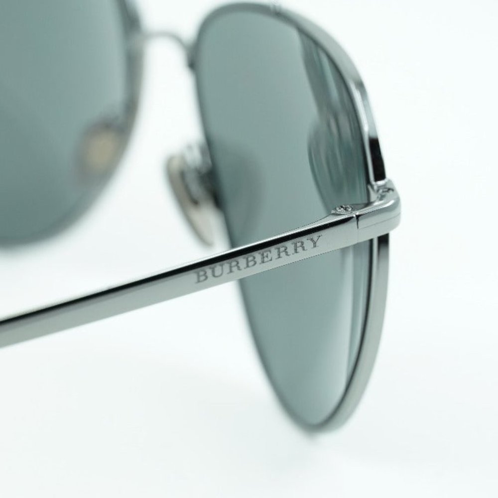 FINAL PRICE NEW BURBERRY BE3097 10036G PILOT GREY / MIRRORED SILVER SUNGLASSES - Picture 4 of 7